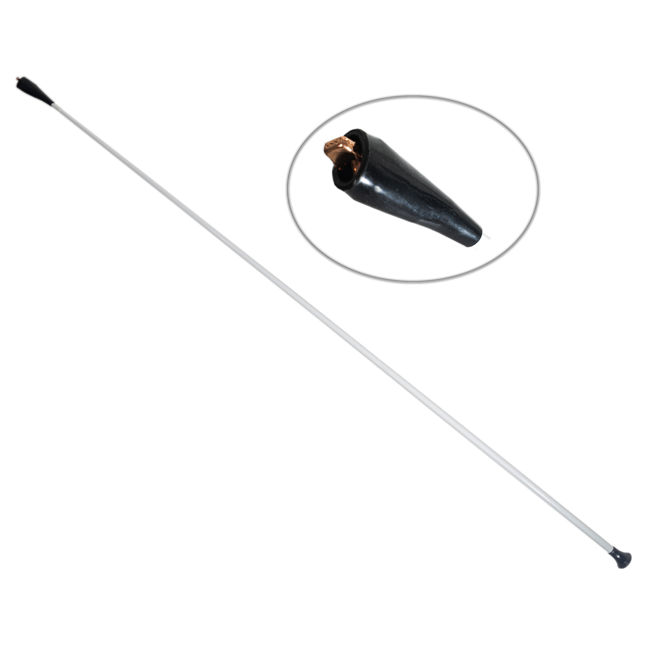 Gerte kurz mit Clip (80 cm) mit Trainingsseil kurz mit Ring (180 cm)